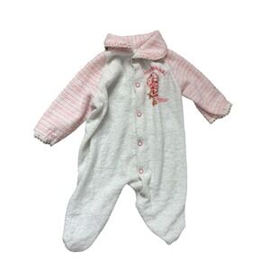 Vintage Strawberry Shortcake infant little doll sleeper one piece footed 0-3-6